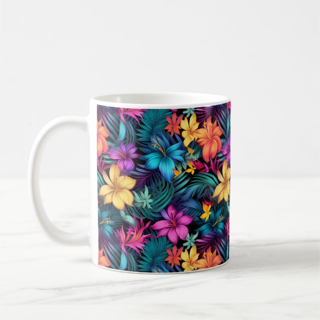 De Café Taza floral tropical (Izquierda)