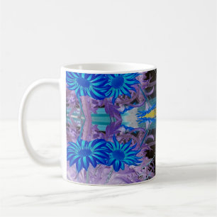 De Café Taza flores azules