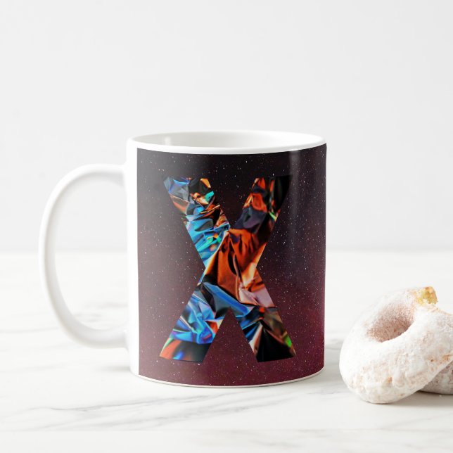 De Café Taza Galactic Prism Initial X (Con donut)