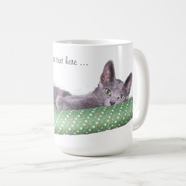 De Café Taza - gatito azul ruso (Anverso derecho)