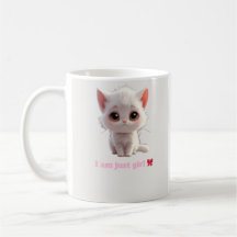 Taza Gatito Blanco Lindo - Soy Solo Una Chica Aman