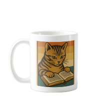 Taza Gato Leyendo un Libro