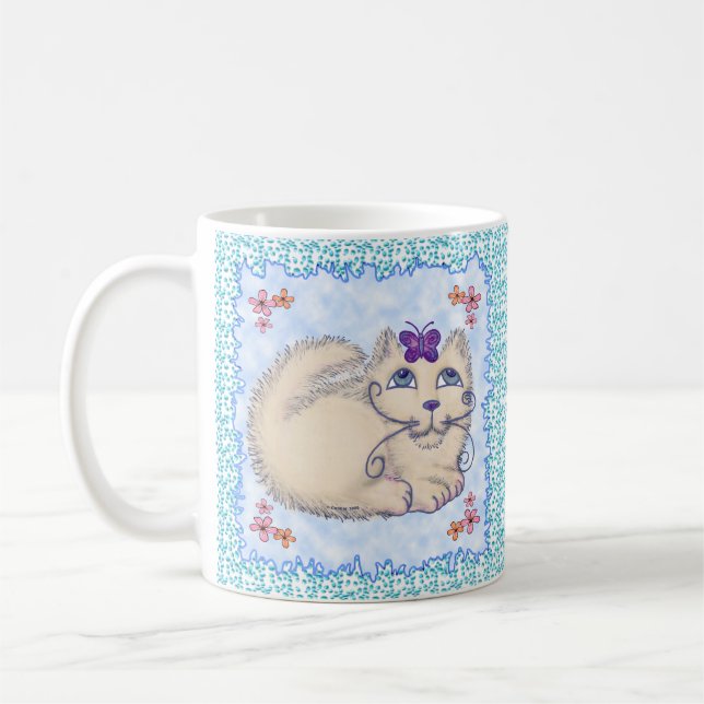 De Café Taza Gato Mariposa (Izquierda)