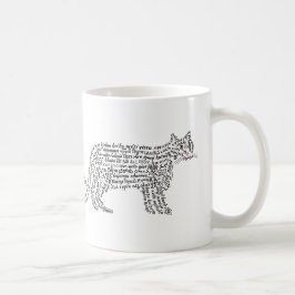 De Café Taza Gato Negro Palabra Mundial