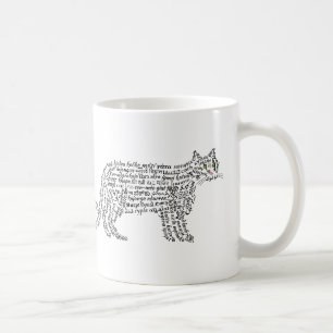De Café Taza Gato Negro Palabra Mundial