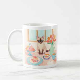 De Café Taza Gato Siamés y Golosinas