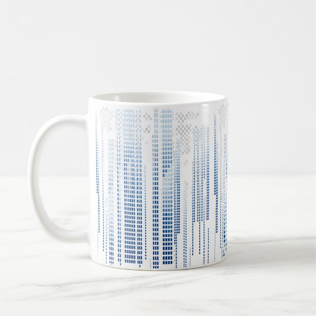 De Café Taza Geométrica Abstracta Azul (Izquierda)