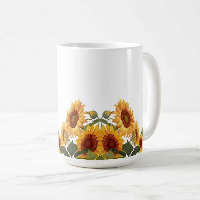 De Café Taza Girasoles Amarillos Reales (Anverso derecho)