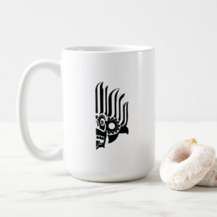 De Café Taza gráfica con máscara tradicional ceilandesa fe