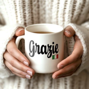 De Café Taza Grazie (Gracias) Bandera Italiana