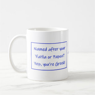 De Café Taza Griega con Frase sobre tu Nombre