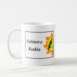 De Café Taza griega con la frase "Kalimera Koukla"