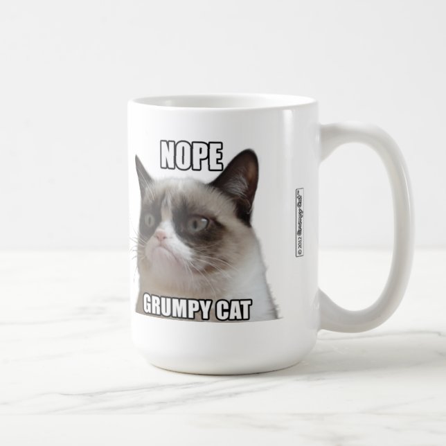De Café Taza gruñona del gato - NOPE. CAT GRUÑÓN " (Derecha)