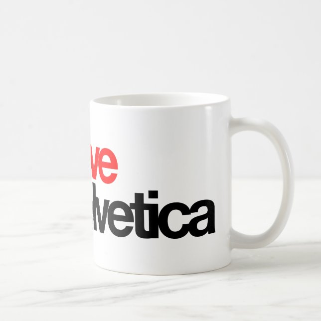 De Café Taza Helvética del amor (Derecha)