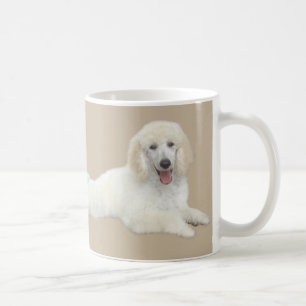 De Café Taza hermosa blanca del caniche