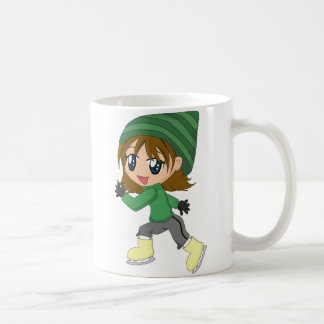 De Café taza Hielo-patinadora del chica