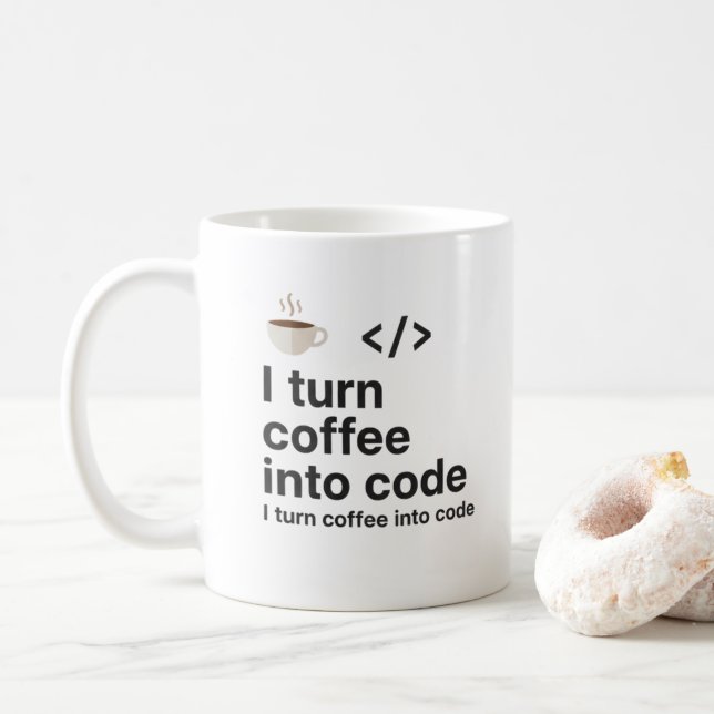 De Café Taza I Turn Coffee Into Code – Programador Diverti (Con donut)