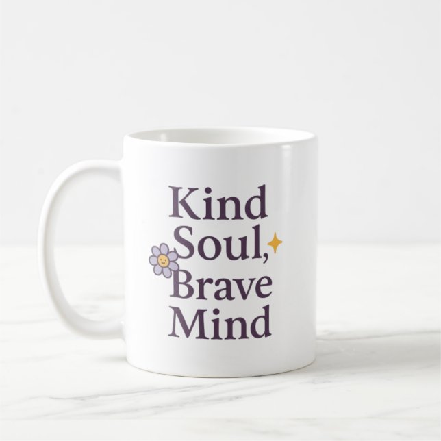 De Café Taza Inspiradora Alma Amable, Mente Valiente para  (Izquierda)