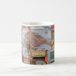 De Café Taza italiana festiva del collage