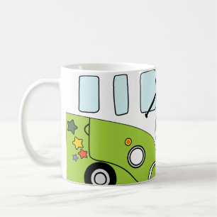 De Café Taza Kombi Verde Psicodélica – Furgoneta Retro con