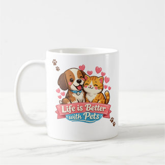 De Café Taza La Vida es Mejor con Mascotas