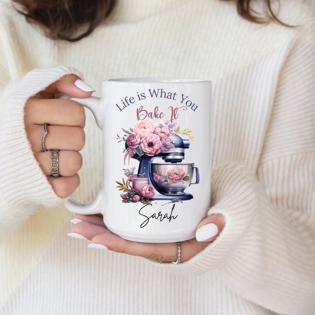De Café Taza La vida personalizada es lo que tú la haces (Personalized Life is What You Bake It coffee mug. )