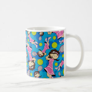 De Café Taza linda del chica del tenis