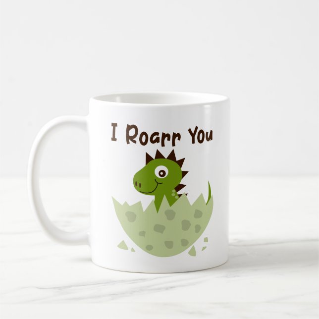 De Café Taza linda del dinosaurio del bebé - taza del amor (Izquierda)