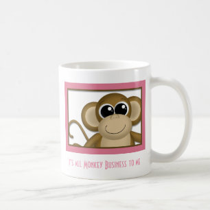 De Café Taza linda del rosa del mono
