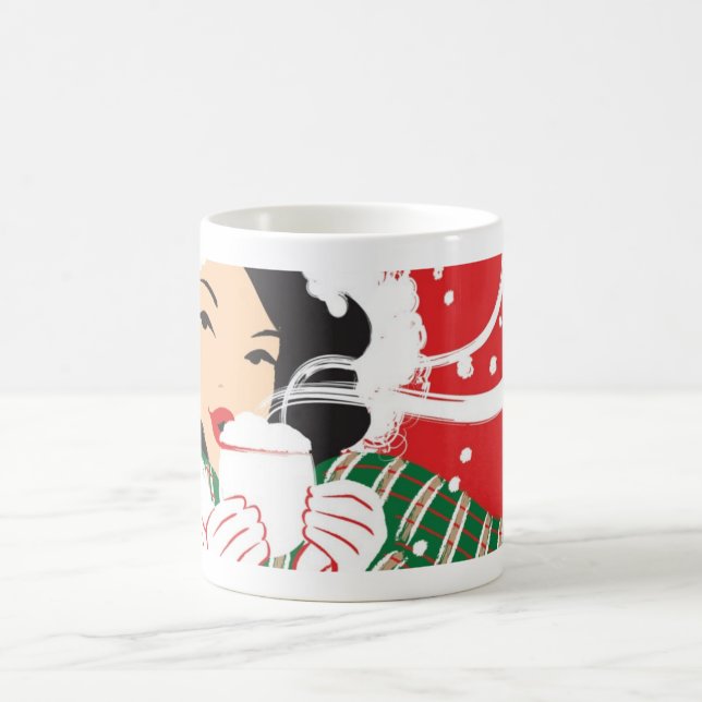 De Café Taza llena del abrigo del cacao caliente (Centro)