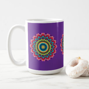 De Café Taza Mandala Arcoíris Colorido