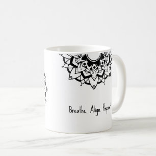 De Café Taza Mandala en Negro y Blanco