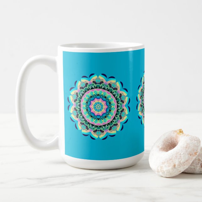 De Café Taza Mandala Floral Pastel (Con donut)