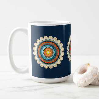 De Café Taza Mandala Naranja Amarillo Pálido