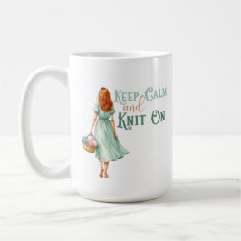 De Café Taza Mantén la Calma y Teje