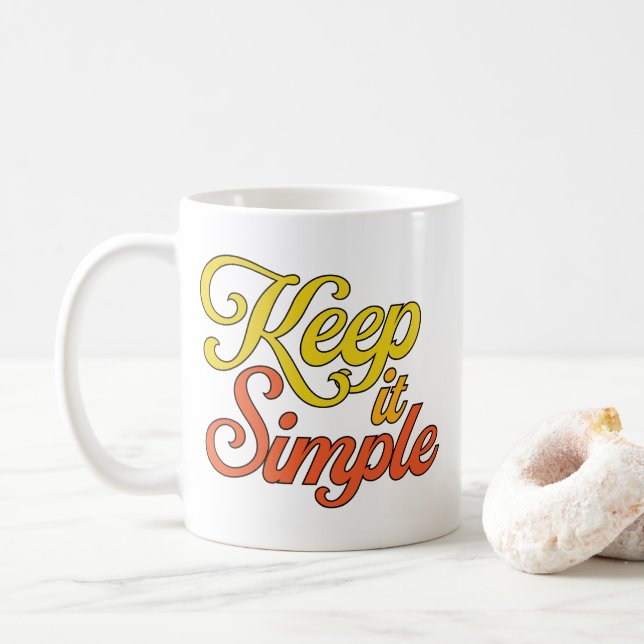 De Café Taza Mantén la Simplicidad (Amarillo) (Con donut)