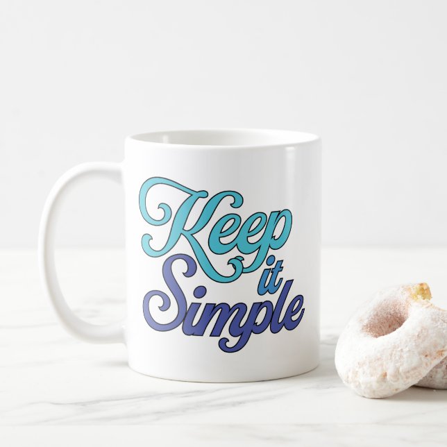 De Café Taza Mantén las Cosas Simples (Azul) (Con donut)