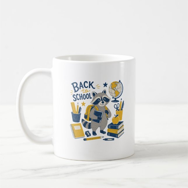 De Café Taza Mapache Regreso a Clases (Izquierda)