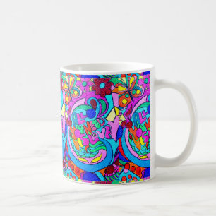 De Café taza maravillosa colorida del amor del estilo del
