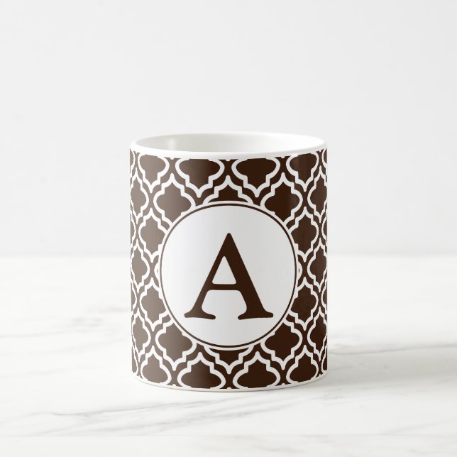 De Café Taza Marrón Monogramada (Centro)