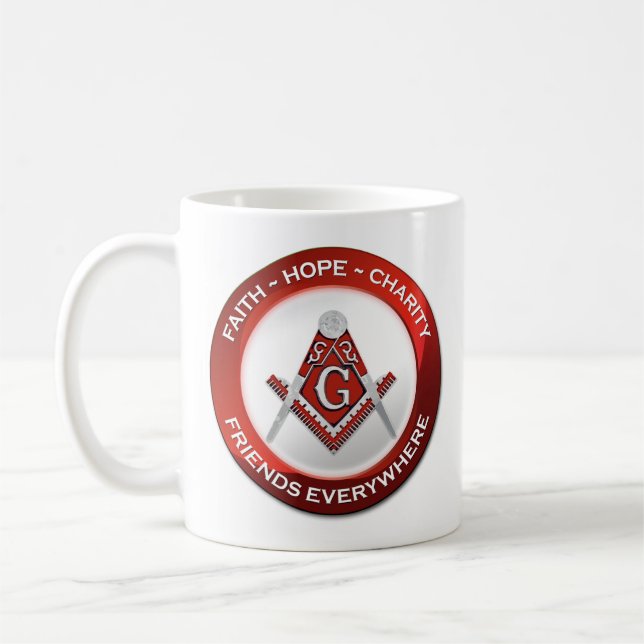 De Café Taza Masónica - Rojo (Izquierda)