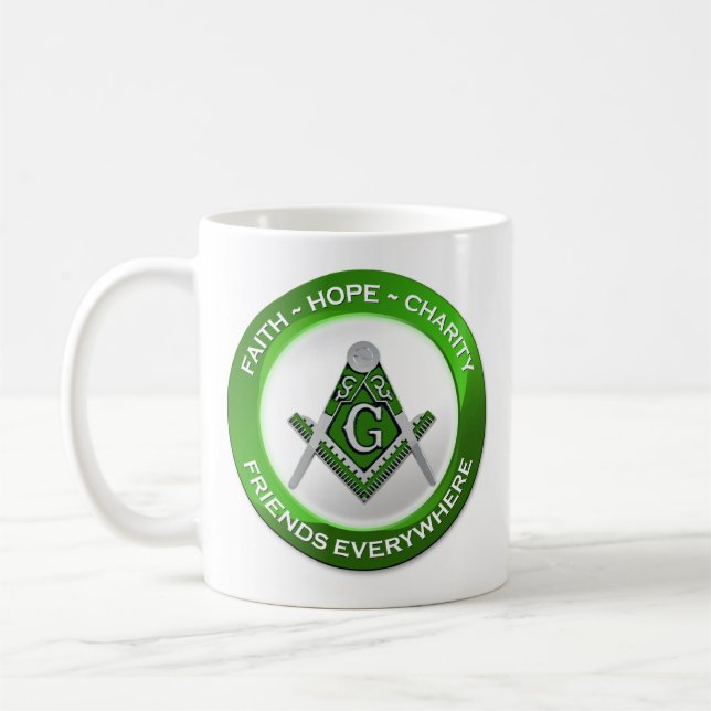 De Café Taza Masónica Verde (Izquierda)