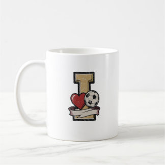 De Café Taza Me encanta el fútbol Taza vintage