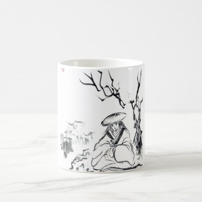 De Café Taza Meditating del samurai (Centro)