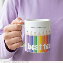 Taza Mejor Maestro Apreciación Maestro Arcoíris