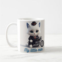 Taza Mi Pequeño Hombre - Gato Kawaii Lindo en Moto