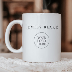 De Café Taza Minimal Clásica Empresarial Con Logotipo