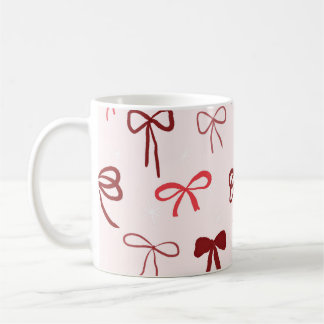 De Café Taza minimalista con lazo rojo