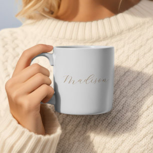 De Café Taza Minimalista con Nombre Personalizado - Letra