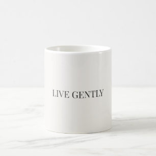 De Café Taza minimalista Live Gently – Cita estética suave